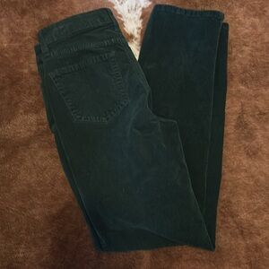 ST JOHNS BAY Corduroy Forest Green stretch straight leg pants size 8